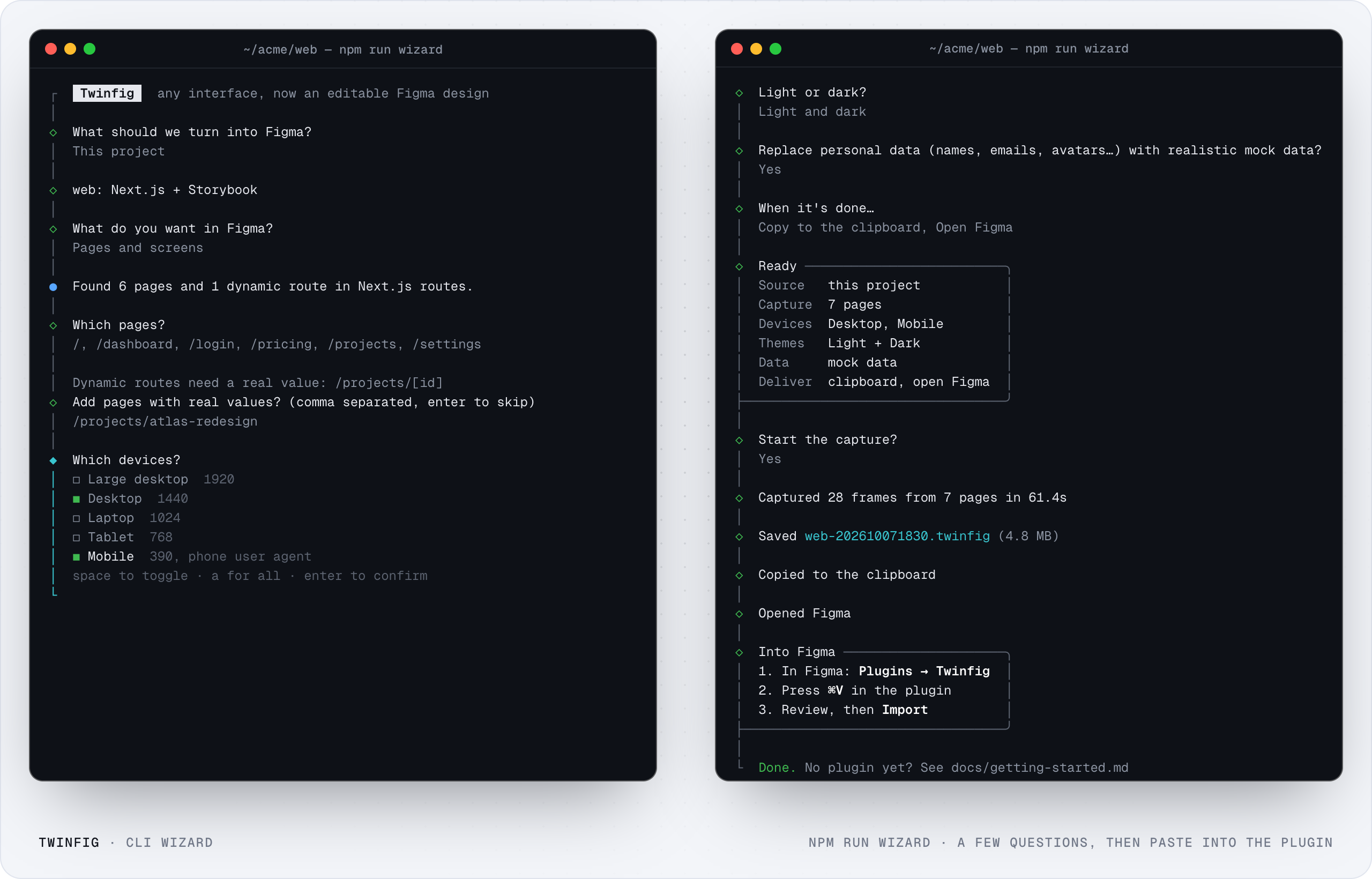 Twinfig CLI wizard